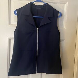 Navy Sleeveless Zip-Up Vest
